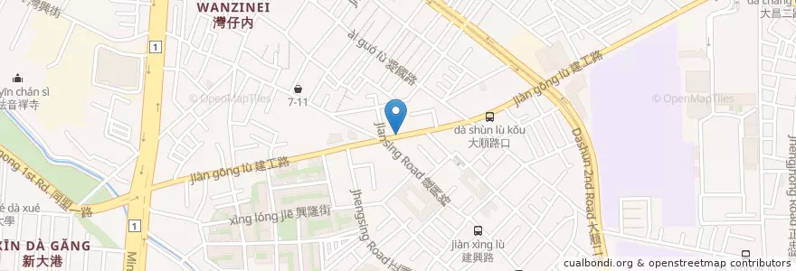 Mapa de ubicacion de 建功馬光中醫診所 en Taiwan, Kaohsiung, Sanmin.