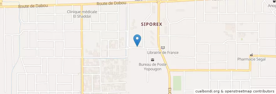 Mapa de ubicacion de Cybercafe en Ivoorkust, Abidjan, Yopougon.
