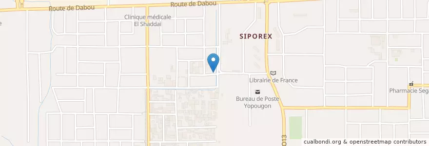 Mapa de ubicacion de Centre de Soin en Кот-Д’Ивуар, Абиджан, Yopougon.