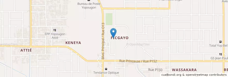 Mapa de ubicacion de Auto-Ecole chez Bethlem en Costa D'Avorio, Abidjan, Yopougon.
