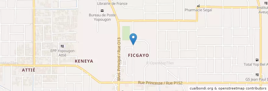 Mapa de ubicacion de Restaurant Senegalaise en 科特迪瓦, 阿比让, Yopougon.