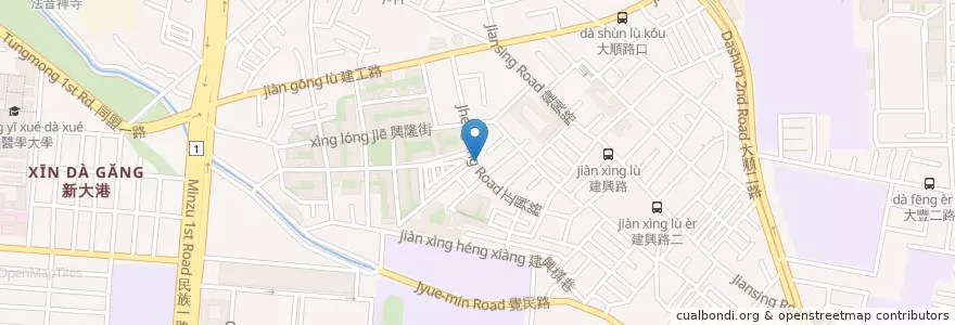 Mapa de ubicacion de 美素園早午餐-正興店 en 台湾, 高雄市, 三民区.