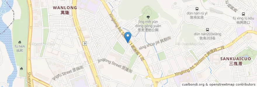 Mapa de ubicacion de 美而美 en Taiwan, New Taipei, Taipei, Wenshan District.