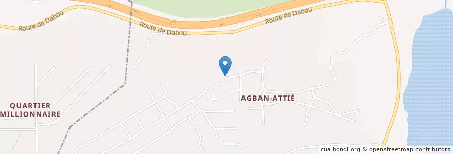 Mapa de ubicacion de Maquis Le Zouglou en Ivoorkust, Abidjan, Attécoubé.