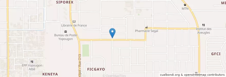 Mapa de ubicacion de espace gastronomique le systeme en 科特迪瓦, 阿比让, Yopougon.