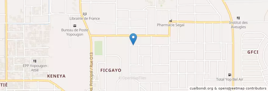 Mapa de ubicacion de Restaurant en ساحل العاج, أبيدجان, Yopougon.