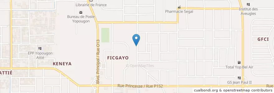 Mapa de ubicacion de Bistrot en ساحل عاج, آبیجان, Yopougon.