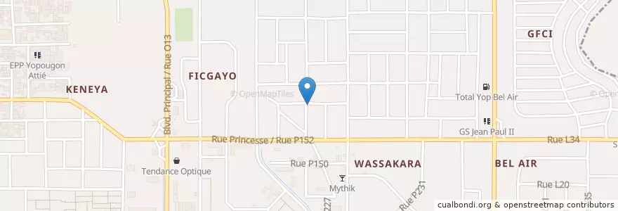 Mapa de ubicacion de Eglise nouvelle Alliance Wassakara en 科特迪瓦, 阿比让, Yopougon.