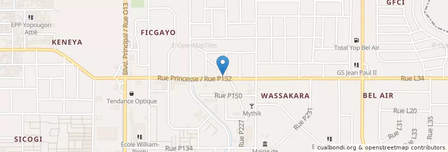 Mapa de ubicacion de Groupe scolaire bethanie en Кот-Д’Ивуар, Абиджан, Yopougon.