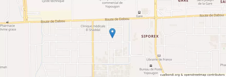 Mapa de ubicacion de Buvette en Elfenbeinküste, Abidjan, Yopougon.