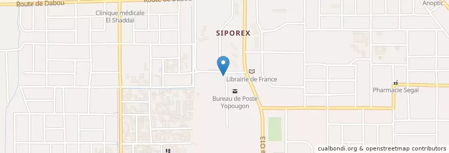Mapa de ubicacion de Toilette Publique en Elfenbeinküste, Abidjan, Yopougon.