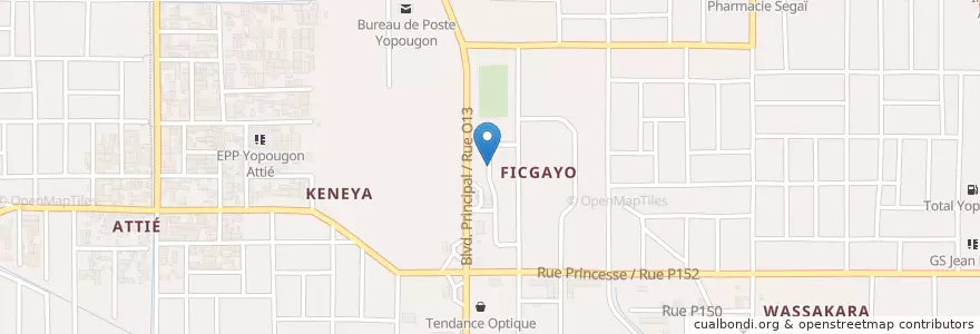 Mapa de ubicacion de Kiosque à café en Elfenbeinküste, Abidjan, Yopougon.
