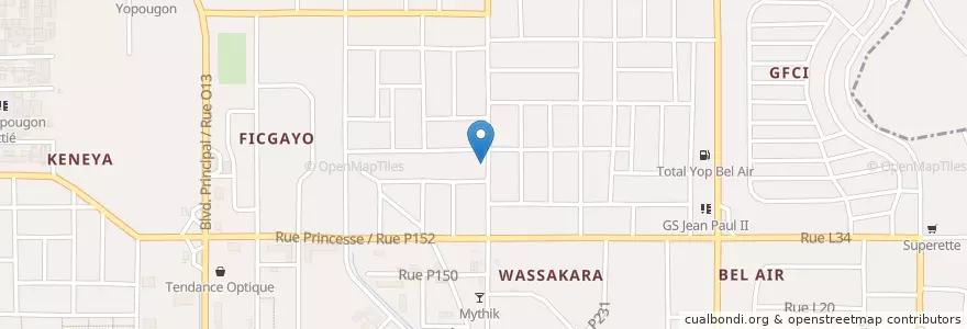 Mapa de ubicacion de Kiosque à café en コートジボワール, アビジャン, Yopougon.