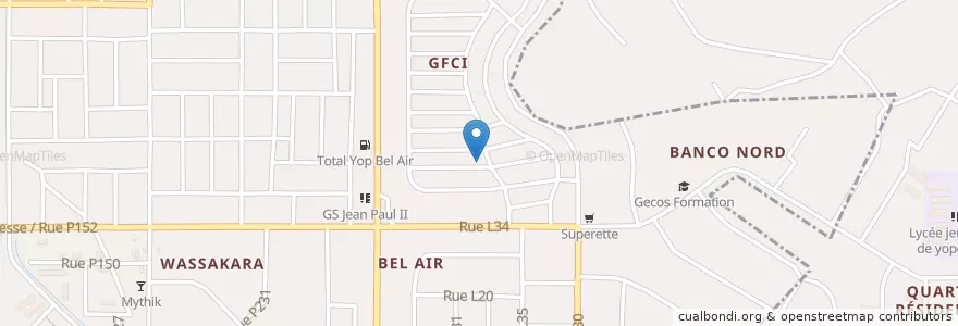 Mapa de ubicacion de Espace chezAnne Marie en ساحل عاج, آبیجان, Yopougon.