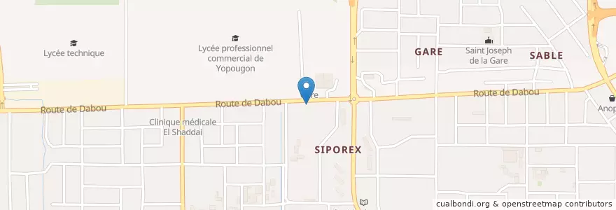 Mapa de ubicacion de Mobil Money en Fildişi Sahili, Abican, Yopougon.