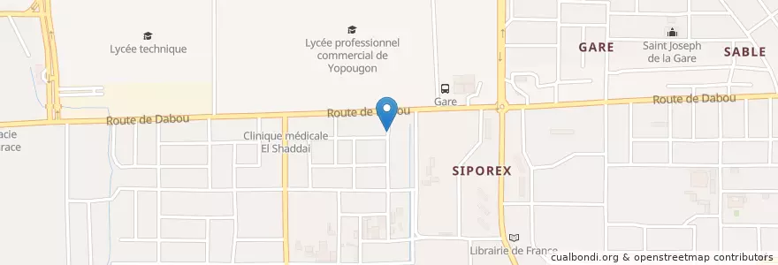 Mapa de ubicacion de Mobil Money en Elfenbeinküste, Abidjan, Yopougon.