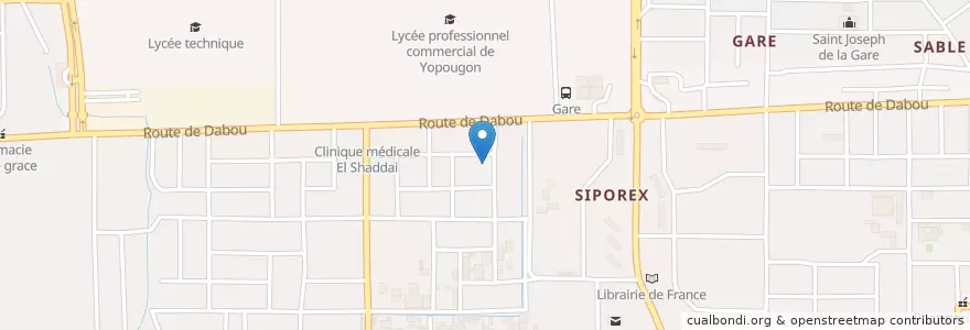 Mapa de ubicacion de Collège IPES en Кот-Д’Ивуар, Абиджан, Yopougon.
