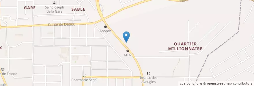 Mapa de ubicacion de GSIA: Enseignement Superieur et Sécondaire en Elfenbeinküste, Abidjan, Yopougon.