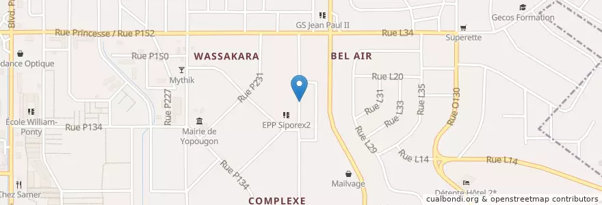 Mapa de ubicacion de Chez Dede en Elfenbeinküste, Abidjan, Yopougon.