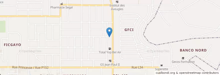 Mapa de ubicacion de Orange Money en 科特迪瓦, 阿比让, Yopougon.