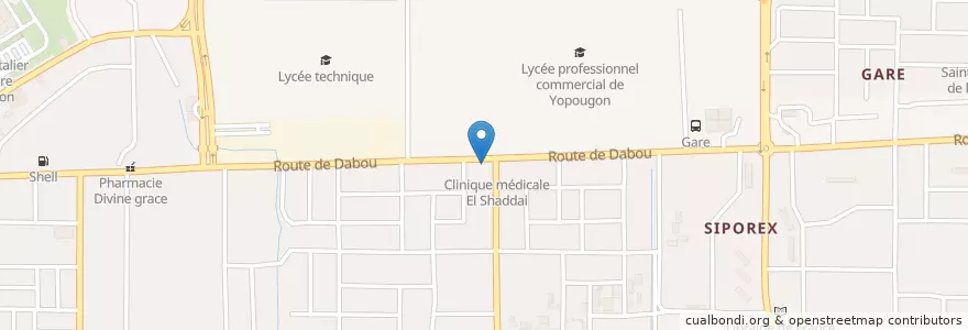 Mapa de ubicacion de Hima Auto Ecole en 科特迪瓦, 阿比让, Yopougon.