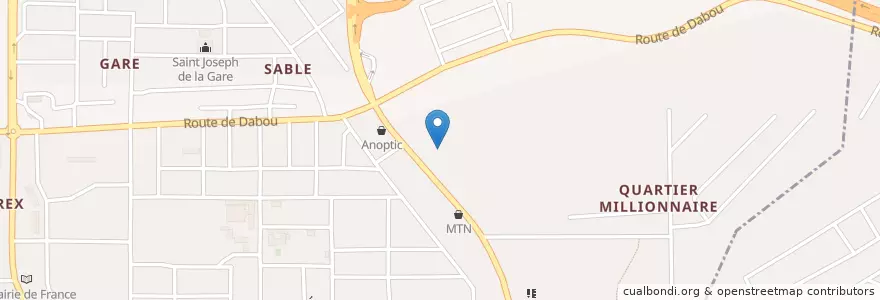 Mapa de ubicacion de Groupe Scolaire International de l'Amitié en Côte D’Ivoire, Abidjan, Yopougon.