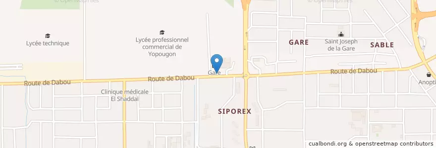 Mapa de ubicacion de Mobil Money en Côte D’Ivoire, Abidjan, Yopougon.