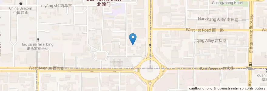 Mapa de ubicacion de Wei jia liang pi en 中国, 陕西省, 西安市, 莲湖区.