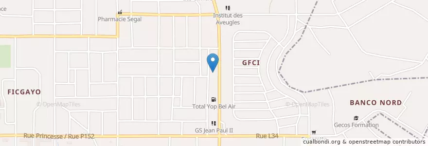 Mapa de ubicacion de Orange Money en Costa De Marfil, Abiyán, Yopougon.