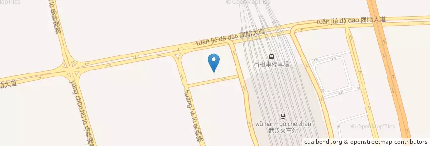 Mapa de ubicacion de 如家餐厅(团结大道) en 中国, 湖北省, 武汉市, 洪山区, 和平街道.