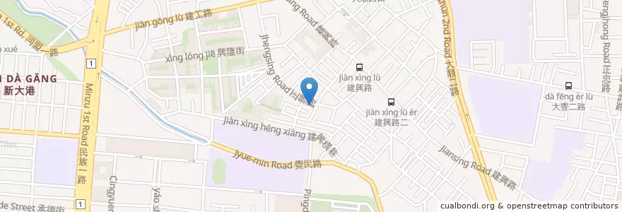 Mapa de ubicacion de 三立飯糰 en Тайвань, Гаосюн, 三民區.