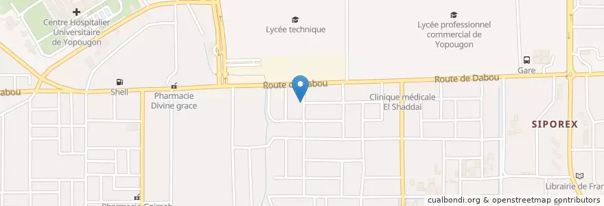 Mapa de ubicacion de Buvette en Costa De Marfil, Abiyán, Yopougon.