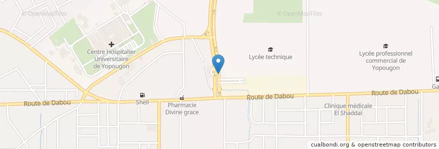 Mapa de ubicacion de Café Express en Costa Do Marfim, Abidjan, Yopougon.