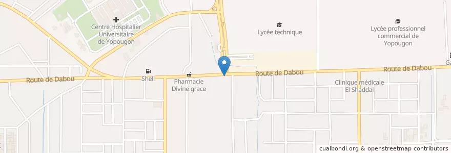 Mapa de ubicacion de Café Express en 科特迪瓦, 阿比让, Yopougon.