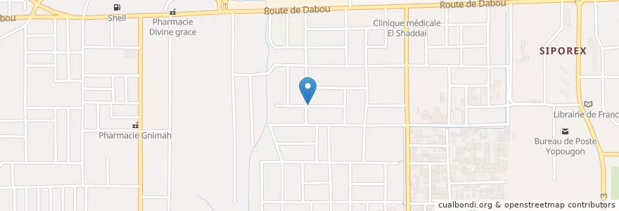 Mapa de ubicacion de Centre Médico Social Emmanuel en Costa De Marfil, Abiyán, Yopougon.