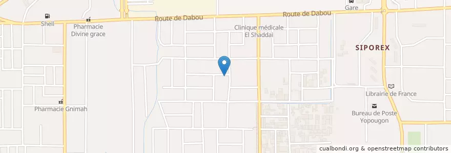 Mapa de ubicacion de Eglise La Paroisse Prophétique en Elfenbeinküste, Abidjan, Yopougon.
