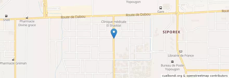 Mapa de ubicacion de Pharmacie l'Amitié de Yopougon en Côte D’Ivoire, Abidjan, Yopougon.