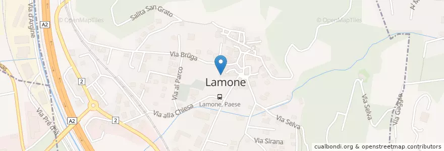 Mapa de ubicacion de Biblioteca "Leggiamo" di Lamone en Schweiz, Tessin, Bezirk Lugano, Circolo Di Vezia, Lamone.