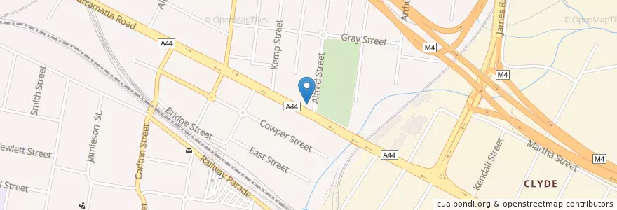 Mapa de ubicacion de Rosehill Hotel en Avustralya, New South Wales, Sydney, City Of Parramatta Council.