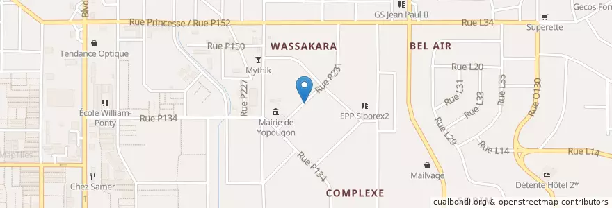 Mapa de ubicacion de Vip Le 1er en Fildişi Sahili, Abican, Yopougon.