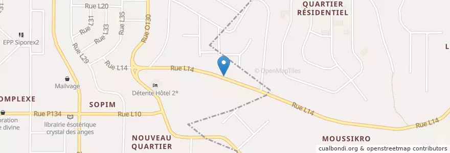 Mapa de ubicacion de Centre medical de l'esperance en Costa De Marfil, Abiyán, Yopougon.