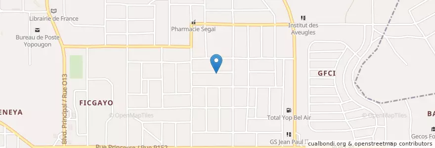Mapa de ubicacion de Groupe Scolaire Etran 2 en Fildişi Sahili, Abican, Yopougon.