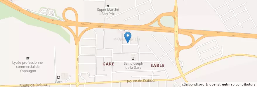 Mapa de ubicacion de Kiosque en Côte D'Ivoire, Abidjan, Yopougon.