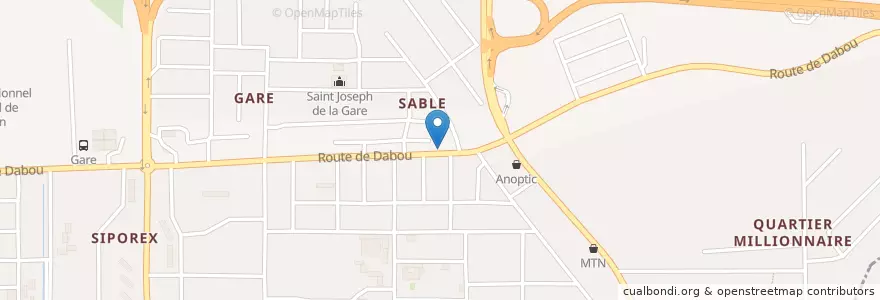 Mapa de ubicacion de Gare de Cima en Côte D'Ivoire, Abidjan, Yopougon.