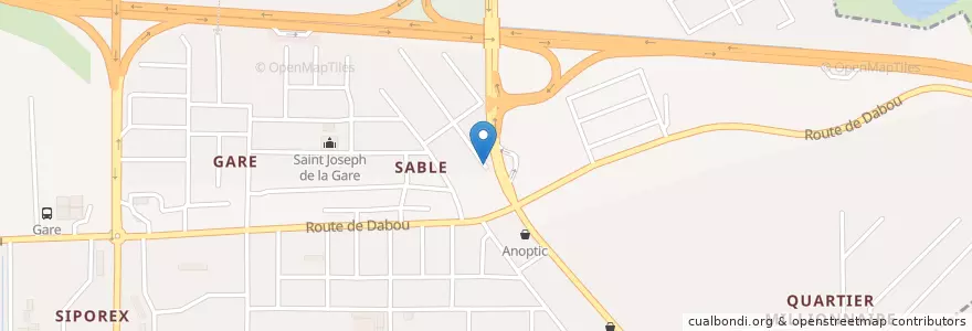 Mapa de ubicacion de Gare Routiere en Côte D'Ivoire, Abidjan, Yopougon.