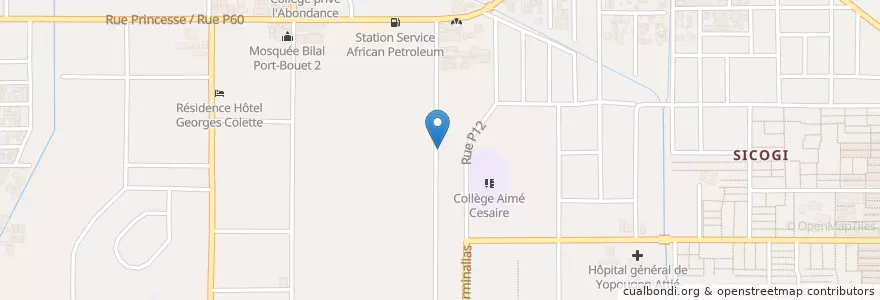 Mapa de ubicacion de Cyber Café en Fildişi Sahili, Abican, Yopougon.