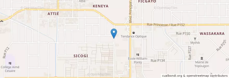Mapa de ubicacion de Mobile Money en Costa De Marfil, Abiyán, Yopougon.