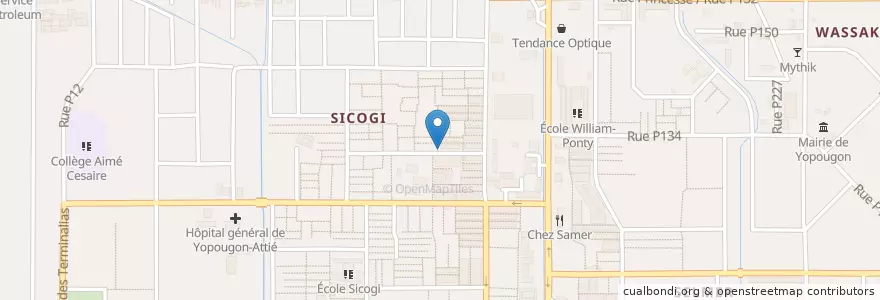 Mapa de ubicacion de Bar Transfo VIP en ساحل عاج, آبیجان, Yopougon.