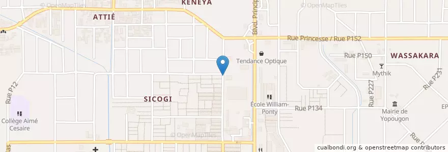 Mapa de ubicacion de Mobile Money en 코트디부아르, 아비장, Yopougon.