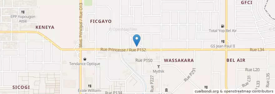 Mapa de ubicacion de Internat Night Club en Costa De Marfil, Abiyán, Yopougon.